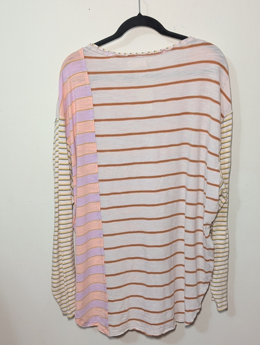 We The Free Stripey Prep T-Shirt Combo Pastel Boho 100% Cotton NEW Womens Size M - Picture 5 of 5